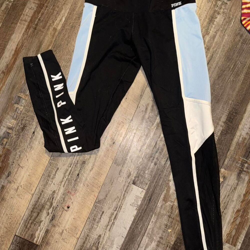 Victoria's Secret PINK Black Blue White Leggings Small